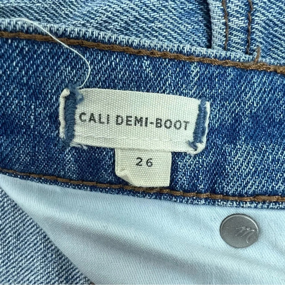 Madewell Cali Demi Button Fly Boot Cut Jeans Size 26 Light Blue - Picture 6 of 7